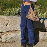 Corduroy Plain Casual Straight Pants-Outfit