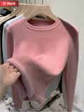 Turtleneck Slim Sweater Womem Warm Poleras Plush Lined Thicken Knit Pullover Korean Pulls Soft Knitwear Jumper Sueter