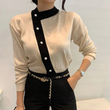 New 2021 Women's Sweaters Autumn Winter Fashionable Elegant Lady Pearl Buttons Short Cardigans Vintage Tops