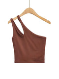 Fongt Summer Short Sexy Shoulder Shoulder Hollow Slim Small Vest Jacket-Outfit