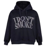 Gothic letters hot drilling hoodie new street fashion brand