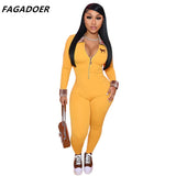 PINK Letter Embroidery Bodycon Jumpsuit Fashion Plaid Patchwork Bodysuits Long Sleeve Sexy Zipper Playsuits