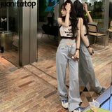 Summer Women's Crop Top Lace Grunge E-girl Sexy Elastic Cotton Camis Sleeveless Short Korean Tank Top Bar Y2k