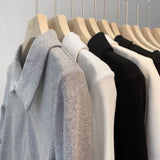Design Sense Niche Double Zipper Polo Collar Jacket Women's Early Autumn New Threaded Short Top Knitted