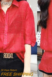 Loose Solid Color Diamonds Spliced Blouse 2023 Summer Thin Korean All-match Half Sleeve Button Shirt Women's