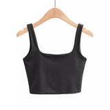 Fongt Temperament Sexy Back Double Small Vest Summer Women's New Pure Color Versatile Short Sleeveless Jacket-Outfit