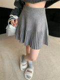 Knitted Pleated Mink Skirt-Outfit