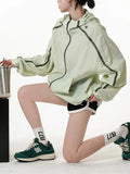 Fongt Feeling Spell Color Line Function Wind Outdoor Hooded Coat Female Summer New Street Versatile Sunscreen Clothes-Outfit