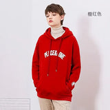 Fleece Loose Long Sleeve Hooded Sweatshirt Letter
