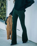 Fongt Autumn And Winter Women's Solid Color High Waist Repair Micro-Trumpet Trousers Cord Velvet Tight Waist Casual Pants