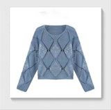 Fongt 2025 Women's Lazy Knitwear - Hollow Bead Design Elegant Temperament Commuter Ice Silk Fabric