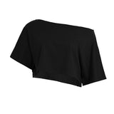 Fongt Street Style Languid Shoulders Loose Simple Leisure Long-Sleeved Shawl Hottie Umbilical Thin Top