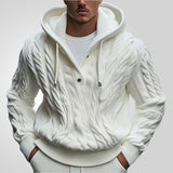 Fongt Men's Knit Dresses Men's Twisted Rope Rope Hooded Sweater 7 Knitted Jacket
