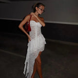 Fongt 2025 Fashion Trend Women's New Slanted Shoulder To Expose The Ears Of The Solid Color Vest