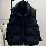 24 Winter New Style Padded Jacket Female Korean Version Loose Wear Vest Vest European Goods Thick Warm Short Coat-Outfit