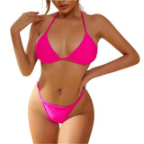 Fongt 2023 New TIKTOK Swimsuit Sexy Love Crystal Diamond Bikini Straps Thong Female