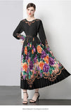 Fongt New Women's Dress Dress Oversized Dress Print 100 Folds T-Shirt With T-Shirt Holiday Casual Dress
