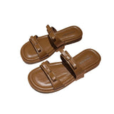 Fongt Wind Gentle Slippers Women 2025 Summer New Fashion Thick-Soled Sandals High-End Matching Skirt Bows Cool Drag