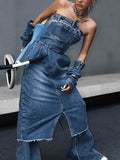 Fongt Trendy Cowboy Breast-Wearing Dress Women In The Autumn Of 2025 New Fashion To Take Waist Design Feel Skirt Tide