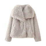 New Artificial Fur Effect Short Style Fashion Coat 4360240-Outfit
