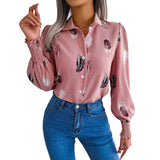 Fongt Wind Shooting 2025 Spring And Summer Temperament Feather Lantern Sleeve Collar Shirt Women's Clothing
