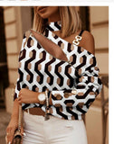 Long-sleeved Chain On Neck Printed Fastener
