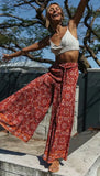 Leg Print Floral Loose Flare