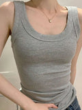 Solid Rib Tank Top-Outfit