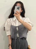 Fongt Chic Summer Niche Design Sense Square Tie Loose Casual Versatile Wear Short Vest Sling Female-Outfit