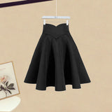 Winter Two Piece Sets Womens Outfit For Women Off The Shoulder Bow Diamond Knitted Sweater And Pleated Skirts Sets 4XL