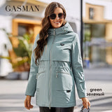 2022 Women's trench Coat Windproof jacket for Women Casual parkas Mid-Length Hooded Design Female Cotton Clothing