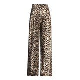 Fongt Trend Wind Straight Pants 2024 Summer New Fashion Leopard Print Design Sense High Waist Wide Leg Casual Pants-Outfit