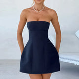Fongt Sexy Breast-Thor-Waisted A Swing Dress Dress Woman 2025 New Temperament