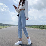 Fongt Jeans, Tall Waist, Loose, Straight Tube Fall 2024 New Dad Radish Pants-Outfit