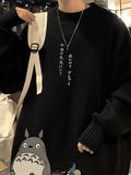 Men's Cartoon Long Sleeve Knit Sweater-Outfit