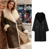 Fongt Women's Autumn And Winter New Double-Sided Two Sides Wearing A Long Coat
