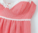 Gingham Strap Bustier Baby Doll Mini Dress-Outfit