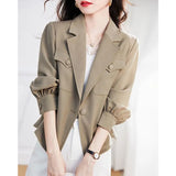Fongt Autumn Japan And South Korea New Leisure Long-Sleeved Coat Women's Korean Version Of The Suit Top Jacket Loose Short Windbreaker