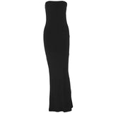 Women's Wear 2024 Summer Autumn New Fashion Solid Color Chest Tight Hip Dress-Outfit