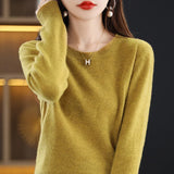 Fongt Women's Fall / Winter 2023 New Loose Knit Women's Top With A Sweater Soft Waxy Sweater-Outfit