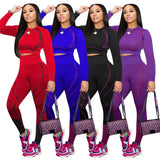 Fongt Autumn/Winter Yoga Sports Long-Sleeved Trousers Set Two-Piece High-Rise Shoulder