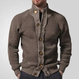 Fongt Men's Autumn And Winter Long-Sleeved Knit Shirt R-Neck Cardigan Sweater Jacket