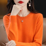 Fongt 2024 Autumn And Winter New Lady Loose Round Collar Solid Color Short Set Bottom Knit Bottom Sweater-Outfit