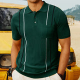 Fongt Men's New Summer Casual Knits Men's Short Sleeves Business Polo