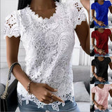 Fongt Explosion Women's 2024 Summer New T-Shirt Back Jacket Lace