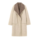 Fongt The Autumn Of 2025, Women's Clothing Double-Sided Wears Long Coat Coat Large Collar