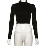 Fongt Summer Collar Sexy Women's Strap Open Back Long Sleeve Elastic Slim Shirt