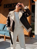 Faux Fur Double-sided Zipper Jacket-Outfit