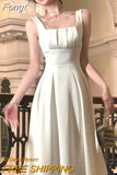 Slim Clothes Summer New 2023 Korean Elegant Sleeveless Vestidos Mujer White Evening Wedding Party Midi Dress For