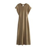 New Silk Satin Long Style Midi Dress 2157238 706-Outfit